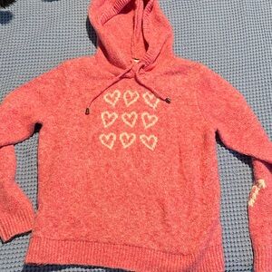Cupcakes & Cashmere Soft Pink Heart Hooded Sweater